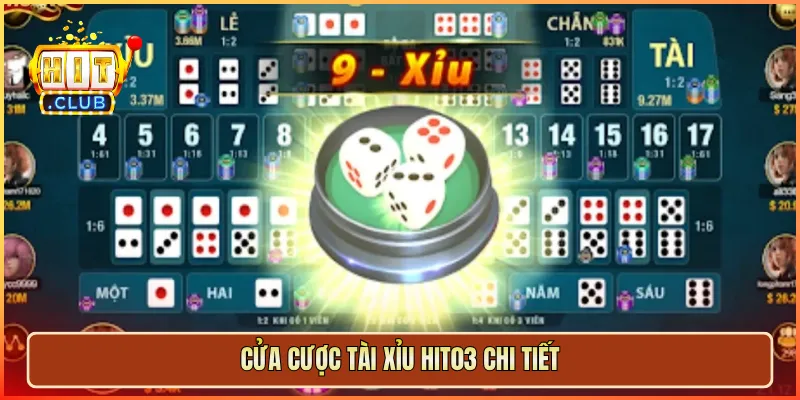 Cửa cược tài xỉu hit03 chi tiết